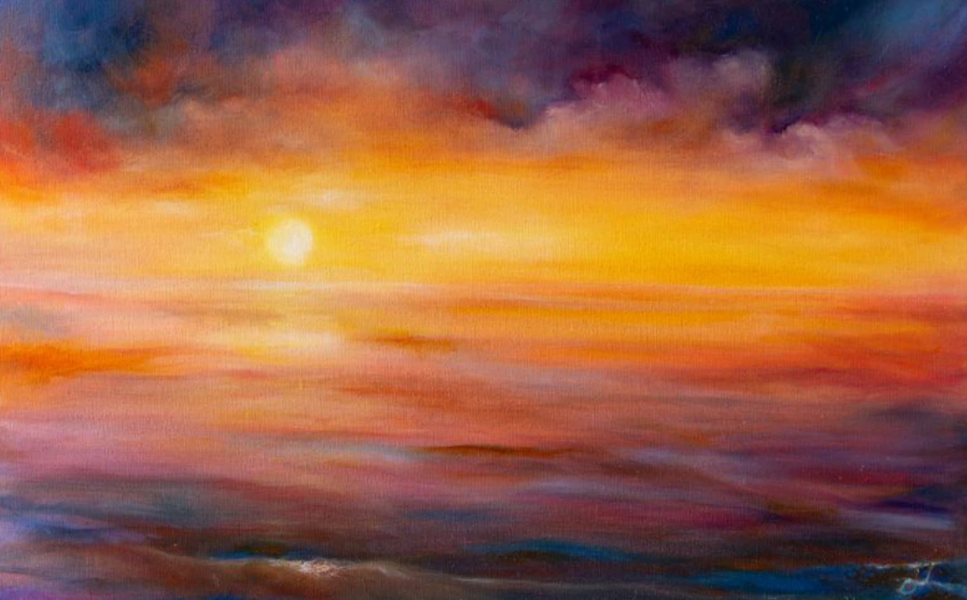 Soleil couchant orange sur l’eau